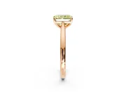 Solitaire Engagement Ring Setting for Fancy Yellow Radiant Cut Center with Narrow Cathedral Band and Prong Head in Rose Gold