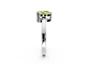 Solitaire Engagement Ring Setting for Fancy Yellow Pear-Shaped Center with Plain Band and Flat Tab Prong Head in Sterling Silver
