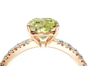 Solitaire Engagement Ring Setting for Fancy Yellow Cushion Cut Center with Large Accent Band and Prong Head in Rose Gold