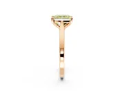Solitaire Engagement Ring Setting for Fancy Yellow Radiant Cut Center with Tapered Shoulders and Prong Head in Rose Gold