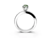 Solitaire Engagement Ring Setting for Fancy Green Marquise Center with Channel-Set Accents and Prong Head in Platinum