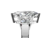 3 Stone Engagement Ring Setting for Marquise Center with Matching Side Accents and Prong Head in Sterling Silver
