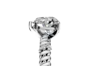 Rope Engagement Ring Setting for Heart-Shaped Center with Accent Shoulders and Prong Head in Platinum