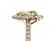 Halo Engagement Ring Setting for Fancy Yellow Pear-Shaped Center with Single-Row Pave, Open Basket and Prong Head in Rose Gold