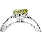 Solitaire Engagement Ring Setting for Fancy Yellow Heart-Shaped Center with Flat-Sided Plain Band and Prong Head in Sterling Silver