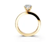 Solitaire Engagement Ring Setting for Cushion Cut Center with Channel Baguette Band and Prong Head in Yellow Gold