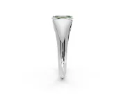 Tension Engagement Ring Setting for Fancy Green Emerald Cut Center with Wide Tapered Band and Tension Head in Platinum