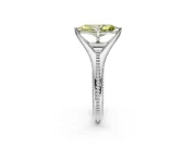 Solitaire Engagement Ring Setting for Fancy Yellow Marquise Center with Milgrain Cathedral Band and Prong Head in Sterling Silver