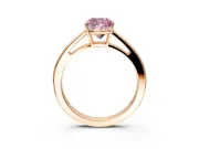 Solitaire Engagement Ring Setting for Fancy Pink Cushion Cut Center with Open Cathedral Shoulders and Prong Head in Rose Gold