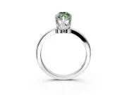 Solitaire Engagement Ring Setting for Fancy Green Marquise Center with Plain Band and Tulip Prong Head in Platinum