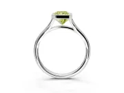 Solitaire Engagement Ring Setting for Fancy Yellow Radiant Cut Center with V Split Shank and Bezel Head in Platinum