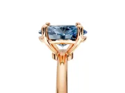 Minimalist Solitaire Engagement Ring Setting for Fancy Blue Oval Center with Thin Band and Prong Head in Rose Gold