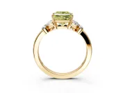 Solitaire Engagement Ring Setting for Fancy Yellow Princess Cut Center with Marquise Flower Shoulders and Prong Head in Yellow Gold