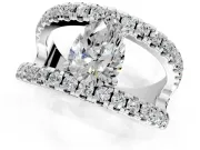 Solitaire Engagement Ring Setting for Pear-Shaped Center with Wide-Open Split Shank and Prong Head in Platinum