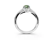 Solitaire Engagement Ring Setting for Fancy Green Pear-Shaped Center with Reverse Tapered Band and Prong Head in Platinum