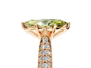 Solitaire Engagement Ring Setting for Fancy Yellow Marquise Center with Multi-Row Accents and Prong Head in Rose Gold