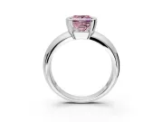 Tension Engagement Ring Setting for Fancy Pink Princess Cut Center with Wide Flat Band and Tension Head in White Gold