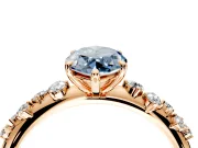 Cluster Engagement Ring Setting for Fancy Blue Marquise Center with Round Cut Accent Band and Prong Head in Rose Gold