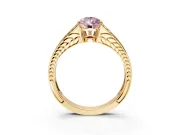 Split Shank Engagement Ring Setting for Fancy Pink Pear-Shaped Center with Pave Split Shank and Prong Head in Yellow Gold