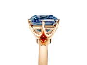 Solitaire Engagement Ring Setting for Fancy Blue Asscher Cut Center with Plain Band and Tulip Prong Head in Rose Gold