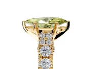 Solitaire Engagement Ring Setting for Fancy Yellow Marquise Center with Pave Cathedral Shoulders and Prong Head in Yellow Gold