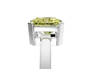 Solitaire Engagement Ring Setting for Fancy Yellow Radiant Cut Center with Plain Band and Flat Tab Prong Head in Platinum