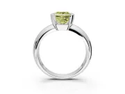 Tension Engagement Ring Setting for Fancy Yellow Princess Cut Center with Wide Flat Band and Tension Head in White Gold