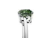 Solitaire Engagement Ring Setting for Fancy Green Cushion Cut Center with Plain Bypass Twist Band and Prong Head in Platinum