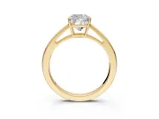 Solitaire Engagement Ring Setting for Cushion Cut Center with Open Cathedral Shoulders and Prong Head in Yellow Gold