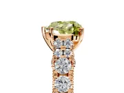 Solitaire Engagement Ring Setting for Fancy Yellow Heart-Shaped Center with Pave Cathedral Shoulders and Prong Head in Rose Gold