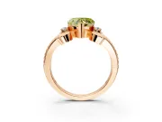 Solitaire Engagement Ring Setting for Fancy Yellow Heart-Shaped Center with Twisted Band and Scroll Prong Head in Rose Gold