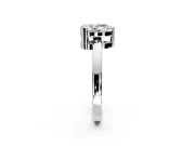 Solitaire Engagement Ring Setting for Pear-Shaped Center with Plain Band and Flat Tab Prong Head in Platinum