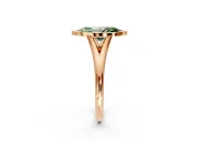 Solitaire Engagement Ring Setting for Fancy Green Marquise Center with V Split Shank and Bezel Head in Rose Gold