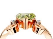 Solitaire Engagement Ring Setting for Fancy Yellow Heart-Shaped Center with Twisted Band and Scroll Prong Head in Rose Gold