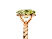 Solitaire Engagement Ring Setting for Fancy Yellow Oval Center with Plain Twisted Rope Band and Prong Head in Rose Gold