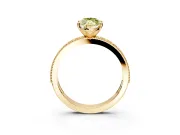 Milgrain Pave Engagement Ring Setting for Fancy Yellow Marquise Center with Accent Band and Prong Head in Yellow Gold
