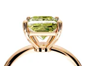 Minimalist Solitaire Engagement Ring Setting for Fancy Yellow Princess Cut Center with Thin Band and Prong Head in Rose Gold