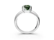 Tension Engagement Ring Setting for Fancy Green Radiant Cut Center with Wide Flat Band and Tension Head in Sterling Silver