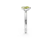 Low-Set Solitaire Engagement Ring Setting for Fancy Yellow Pear-Shaped Center with Thin Plain Band and Prong Head in Platinum