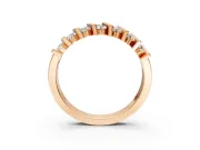 Round Cut Lab-Grown Diamond Two-Row Channel-Set Anniversary Wedding Band with Vertical Prongs in Rose Gold
