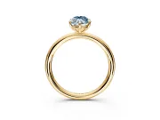 Low-Set Solitaire Engagement Ring Setting for Fancy Blue Marquise Center with Thin Plain Band and Prong Head in Yellow Gold