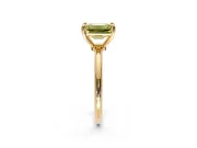Minimalist Solitaire Engagement Ring Setting for Fancy Yellow Emerald Cut Center with Thin Band and Prong Head in Yellow Gold