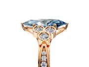 Cluster Engagement Ring Setting for Fancy Blue Marquise Center with Bezel Accent Clusters and Prong Head in Rose Gold