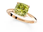 Solitaire Engagement Ring Setting for Fancy Yellow Cushion Cut Center with Knife Ridge Band and Claw Prong Head in Rose Gold