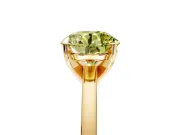 Solitaire Engagement Ring Setting for Fancy Yellow Round Cut Center with Basket Rail and Prong Head in Yellow Gold