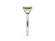 Minimalist Solitaire Engagement Ring Setting for Fancy Yellow Emerald Cut Center with Thin Band and Prong Head in Platinum