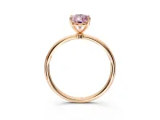 Solitaire Engagement Ring Setting for Fancy Pink Pear-Shaped Center with Straight Thin Band and Prong Head in Rose Gold