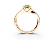 Bezel Engagement Ring Setting for Fancy Yellow Radiant Cut Center with Wide Channel-Set Band and Bezel Head in Rose Gold