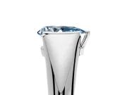 Tension Engagement Ring Setting for Fancy Blue Pear-Shaped Center with Wide Tapered Band and Tension Head in Platinum