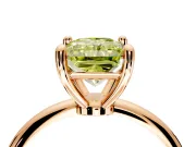 Minimalist Solitaire Engagement Ring Setting for Fancy Yellow Radiant Cut Center with Thin Band and Prong Head in Rose Gold